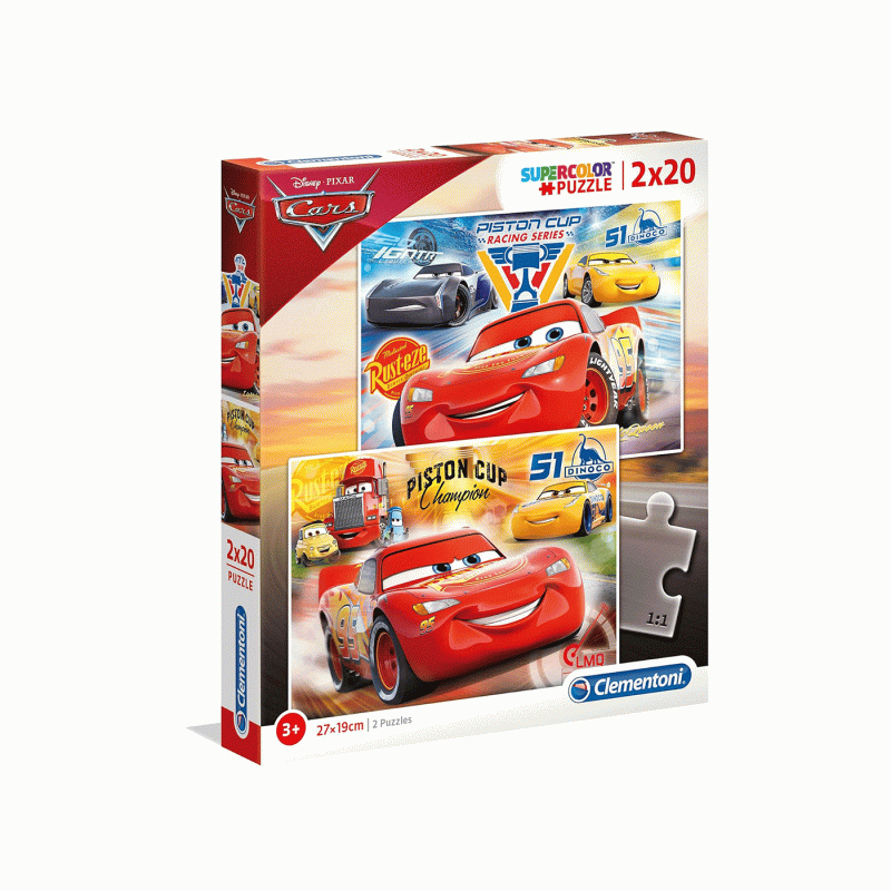 Puzzle Cars 2 x 20 kom Clementoni Disney 1093502