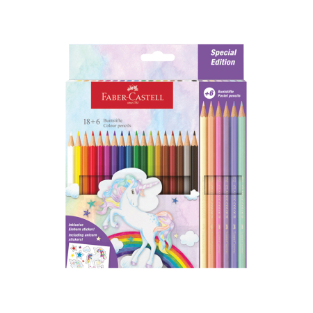 Drvene boje Faber Castell 18 boja + 6 Pastelne boje 1094852