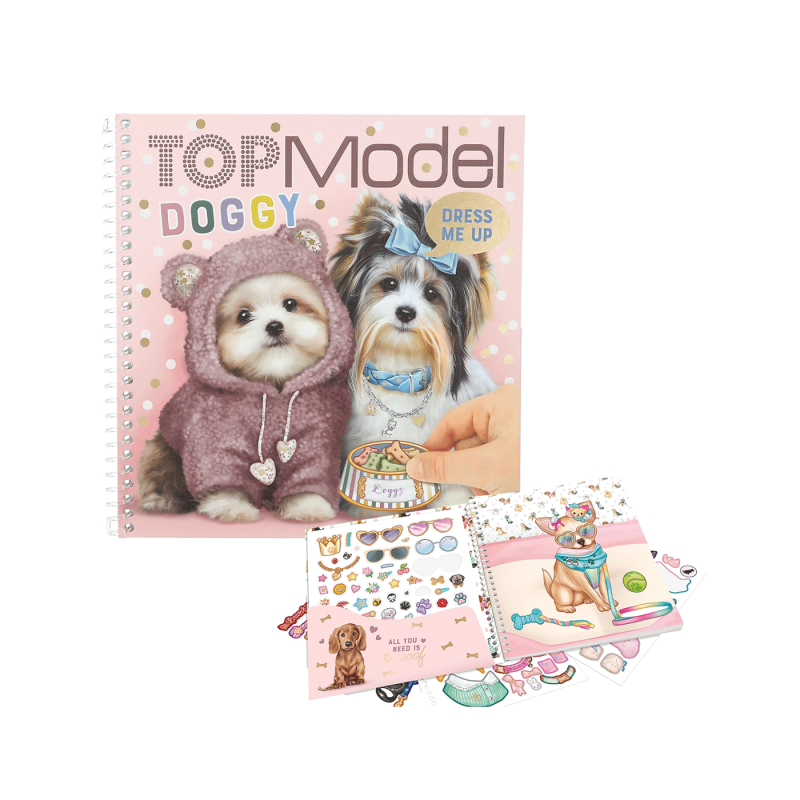 Top Model kreativna bojanka s naljepnicama Dress Me Up Stickerbook Doggy 1095142