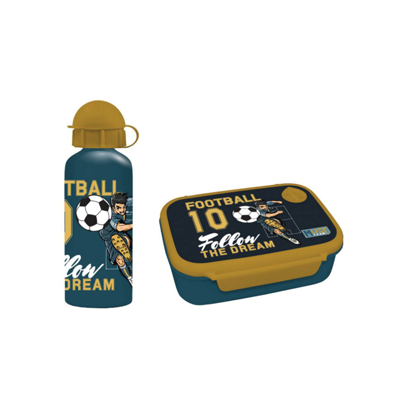Boca za vodu metalna 500 ml i kutija za užinu set Football Diakakis 1096696
