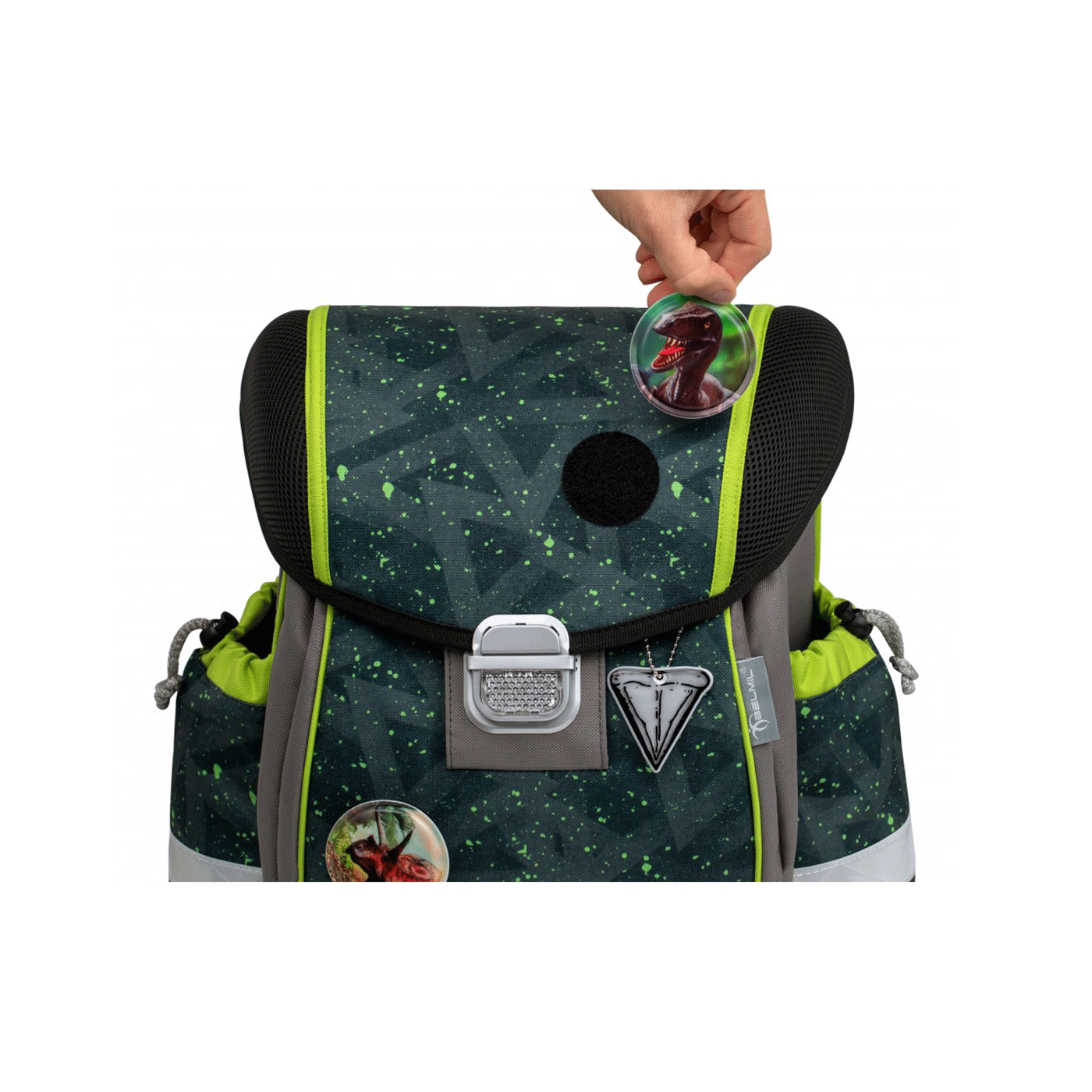 Torba školska anatomska Belmil Classy With Patches Green Splash 1097659 - Slika 5