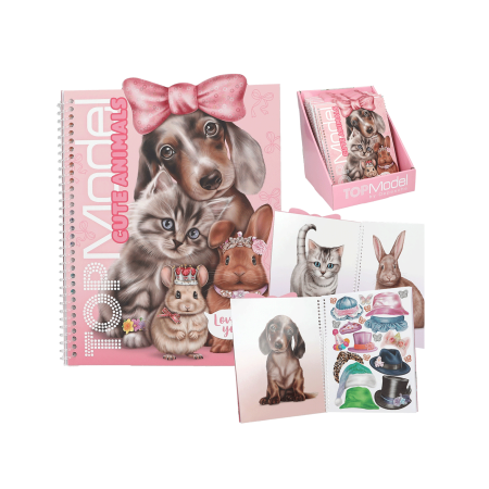 Top Model kreativna knjiga s naljepnicama Dress Me Up Cute Animals 1097866
