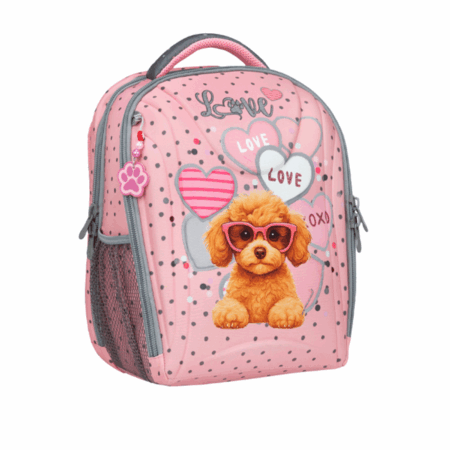 Torba školska anatomska Belmil lagana Sturdy Pink Heart Puppy 1098463