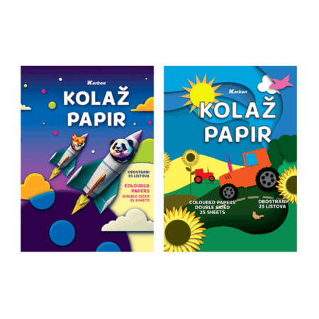 Kolaž papir Karbon A4 obostrani 25 listova mat 1096646