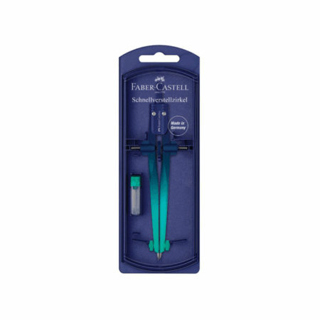 Šestar s preciznim podešavanjam+mine Faber Castell Stream Flow plavi 1098558c